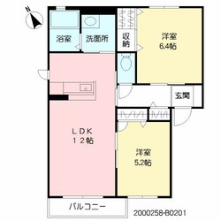 シャーメゾン高良内町 B棟の物件間取画像